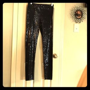 Sequin legging pants navy